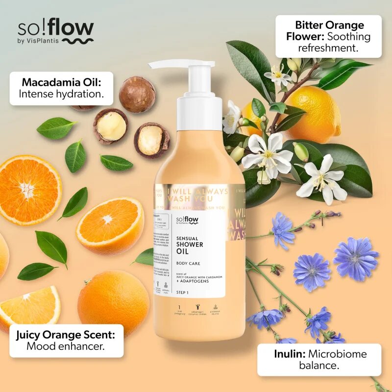 so!flow Sensual Shower Oil душ масло за суха кожа Orange with Cardamom 400 мл.