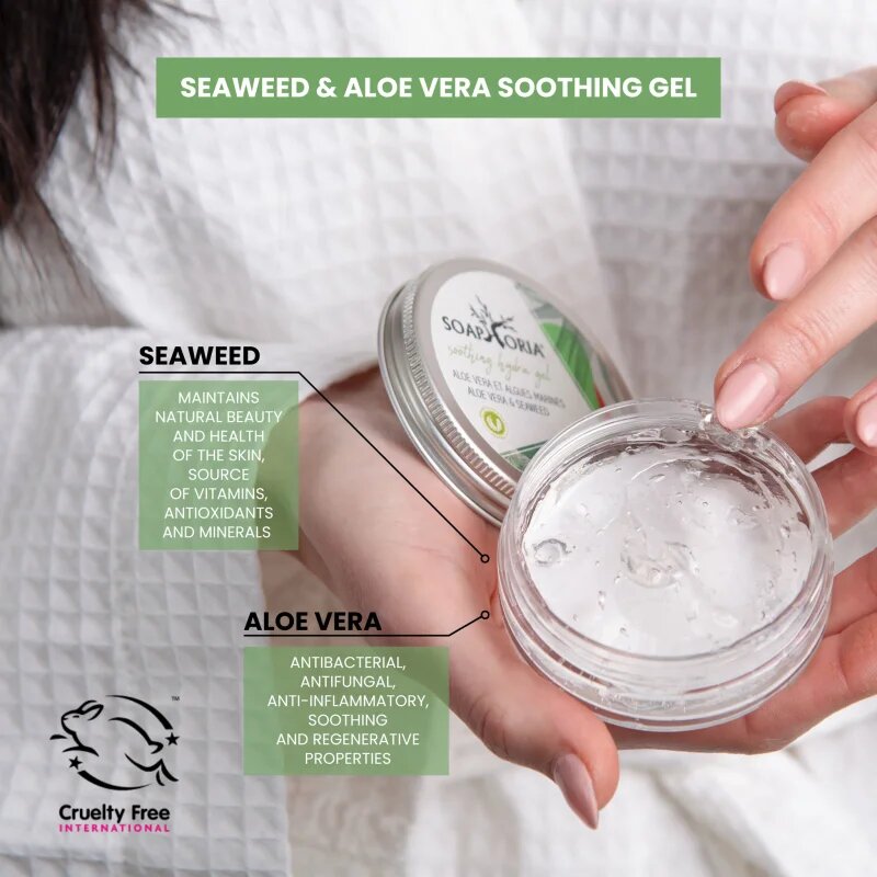 Soaphoria Care Aloe Vera & Seaweed Gel успокояващо желе с алое вера и морски водорасли 50 мл.