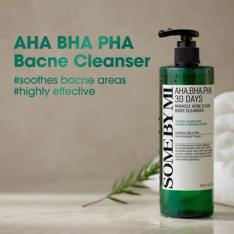 Some By Mi AHA∙BHA∙PHA 30 Days Miracle Acne Clear Body Cleanser пенлив почистващ гел за проблемна и мазна кожа 400 гр.