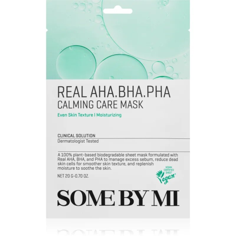 Some By Mi Clinical Solution AHA∙BHA∙PHA Calming Care Mask успокояваща платнена маска за проблемна кожа 20 гр.