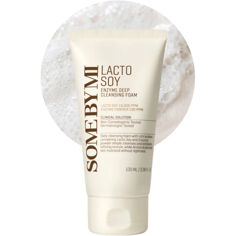Some By Mi Lacto Soy Enzyme Deep Cleansing Foam дълбокопочистваща пяна с успокояващ ефект 100 мл.