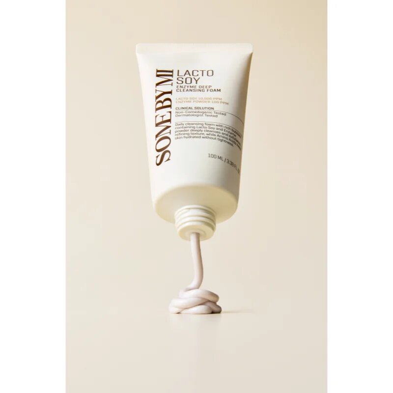 Some By Mi Lacto Soy Enzyme Deep Cleansing Foam дълбокопочистваща пяна с успокояващ ефект 100 мл.