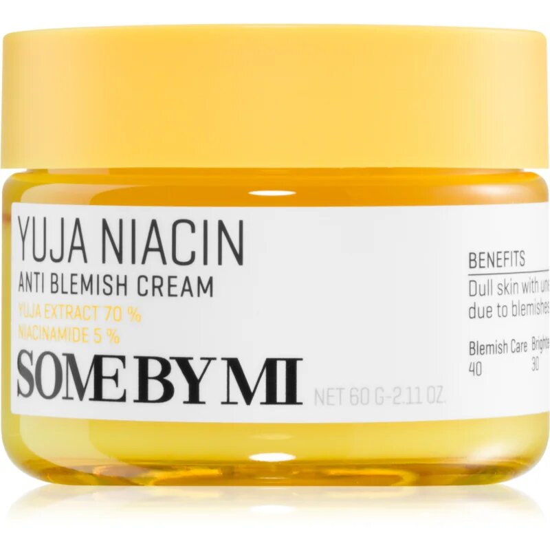 Some By Mi Yuja Niacin Anti Blemish Cream хидратиращ и озаряващ крем за лице за кожа с хиперпигментация 60 гр.