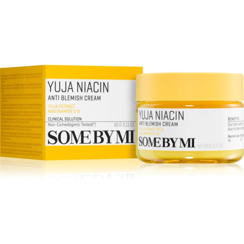Some By Mi Yuja Niacin Anti Blemish Cream хидратиращ и озаряващ крем за лице за кожа с хиперпигментация 60 гр.