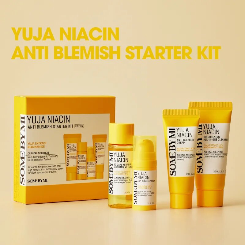Some By Mi Yuja Niacin Anti Blemish Starter Kit комплект за пътуване да уеднакви цвета на кожата