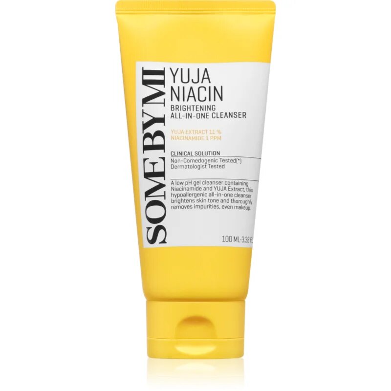 Some By Mi Yuja Niacin Brightening All in One Cleanser озаряваща почистваща пяна за чувствителна кожа на лицето 100 мл.
