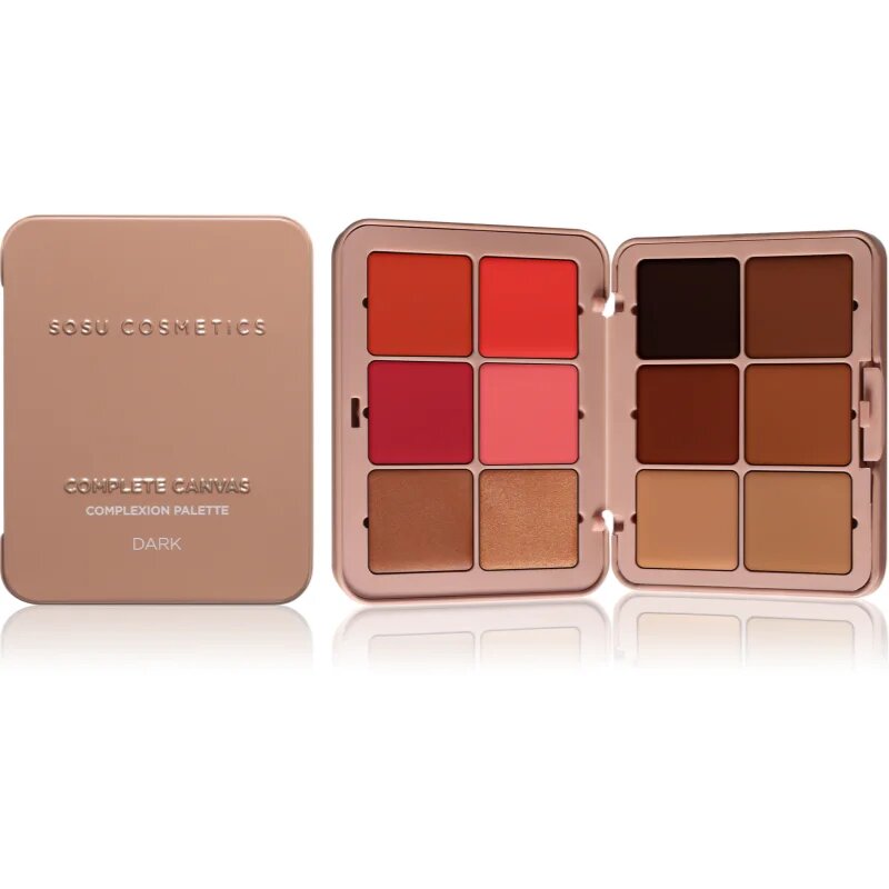 SOSU Cosmetics Complete Canvas Complexion Palette мултифункционална палитра за лице цвят Dark 26.4 гр.