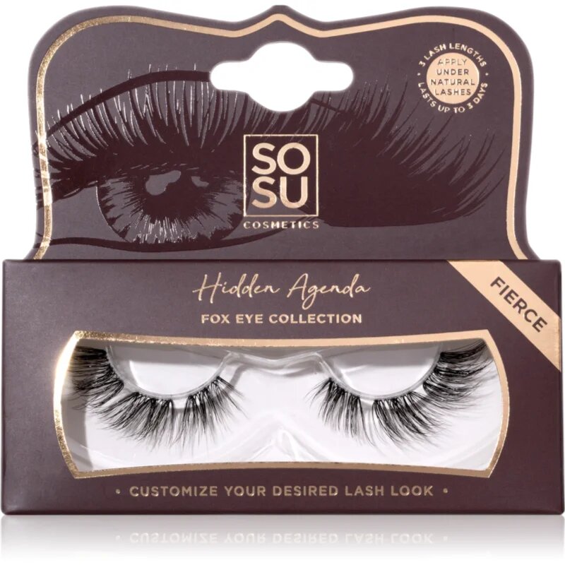SOSU Cosmetics Hidden Agenda Fox Eye Collection изкуствени мигли цвят Fierce 1 бр.