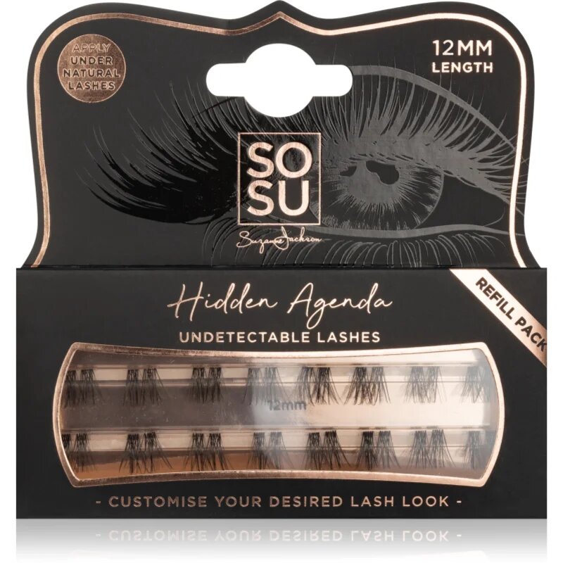SOSU Cosmetics Hidden Agenda Undetectable Lashes лепящи снопчета мигли без възли 12 mm