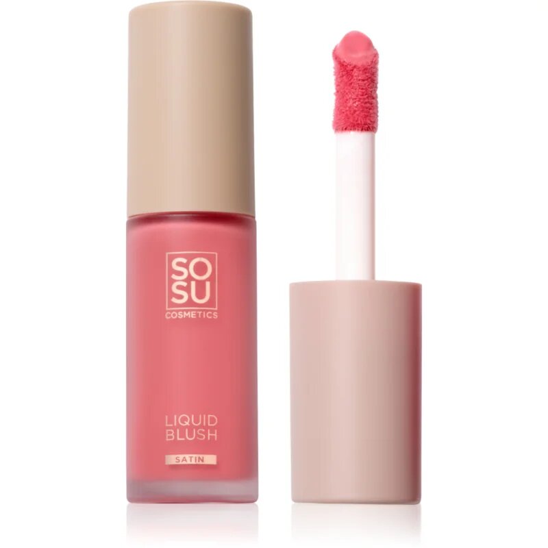 SOSU Cosmetics Liquid Blush Satin течен руж цвят Pink Pop 9 мл.
