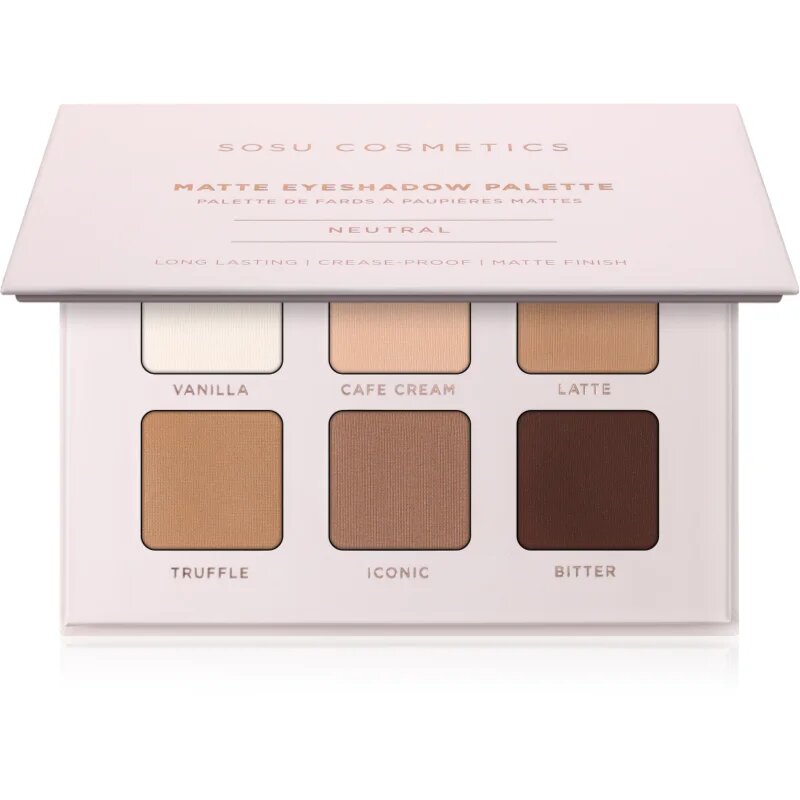 SOSU Cosmetics Matte Eyeshadow Palette палитра сенки за очи цвят Neutral 6x1.3 гр.