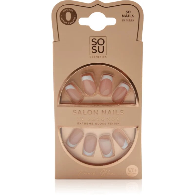 SOSU Cosmetics Salon Nails French Mani Изкуствени нокти цвят French Mani 30 бр.