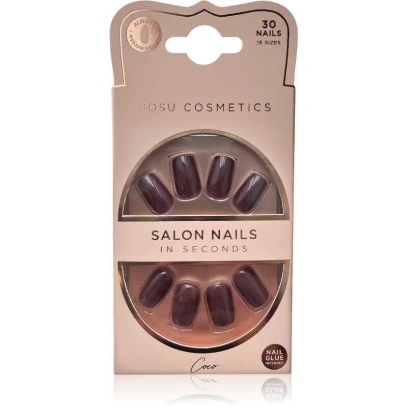 SOSU Cosmetics Salon Nails Изкуствени нокти цвят Coco 30 бр.
