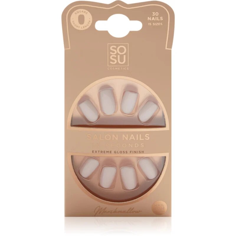 SOSU Cosmetics Salon Nails Изкуствени нокти цвят Marshmallow 30 бр.