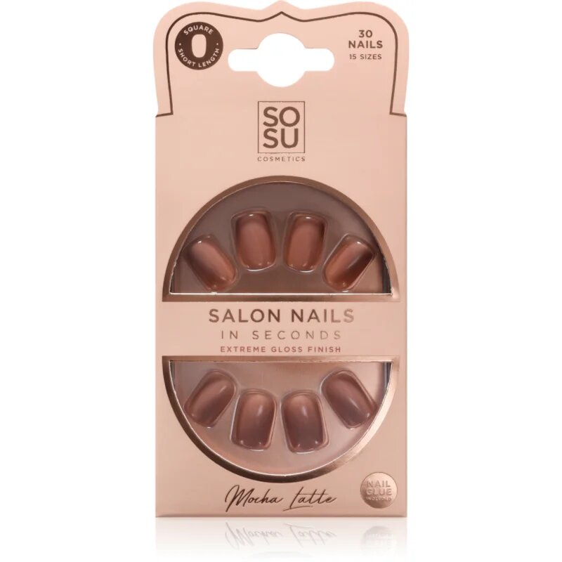 SOSU Cosmetics Salon Nails Изкуствени нокти цвят Mocha Latte 30 бр.