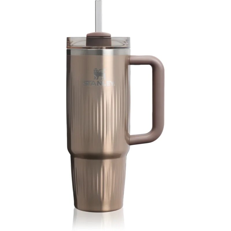 Stanley Quencher H2.O FlowState™ Fluted Tumbler неръждаема термочаша със сламка средни Pale Gold Shine 1 бр.
