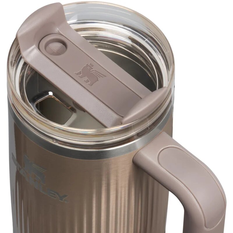 Stanley Quencher H2.O FlowState™ Fluted Tumbler неръждаема термочаша със сламка средни Pale Gold Shine 1 бр.