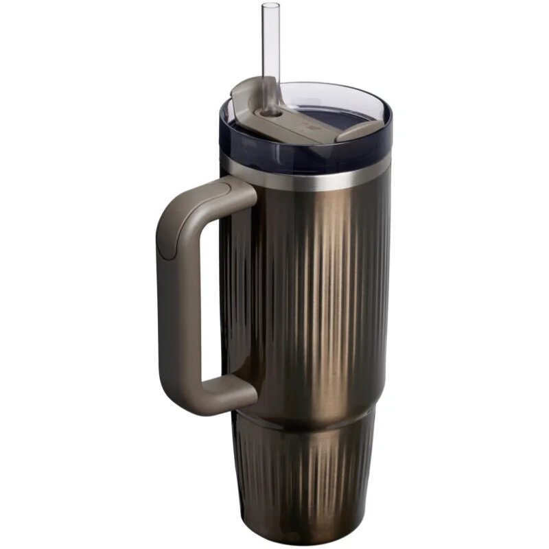 Stanley Quencher H2.O Fluted Tumbler неръждаема термочаша със сламка голям gunmetal shine 1 бр.