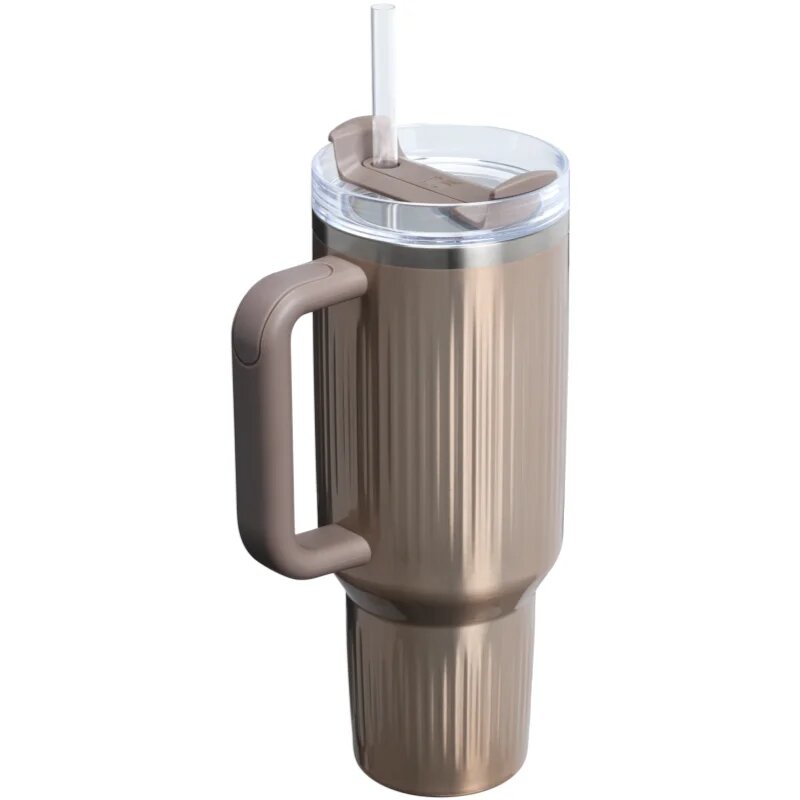 Stanley Quencher H2.O Fluted Tumbler неръждаема термочаша със сламка голям Pale Gold Shine 1 бр.
