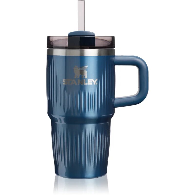Stanley Quencher H2.O Fluted Tumbler неръждаема термочаша със сламка малък Glacial Blue Shine 1 бр.