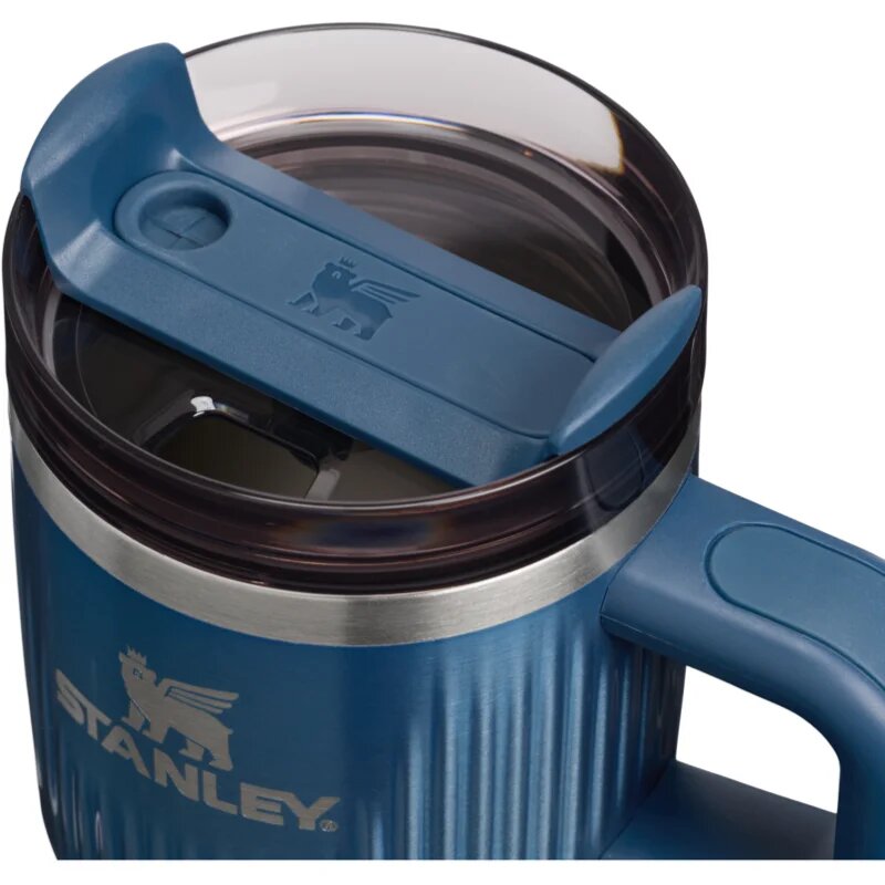 Stanley Quencher H2.O Fluted Tumbler неръждаема термочаша със сламка малък Glacial Blue Shine 1 бр.