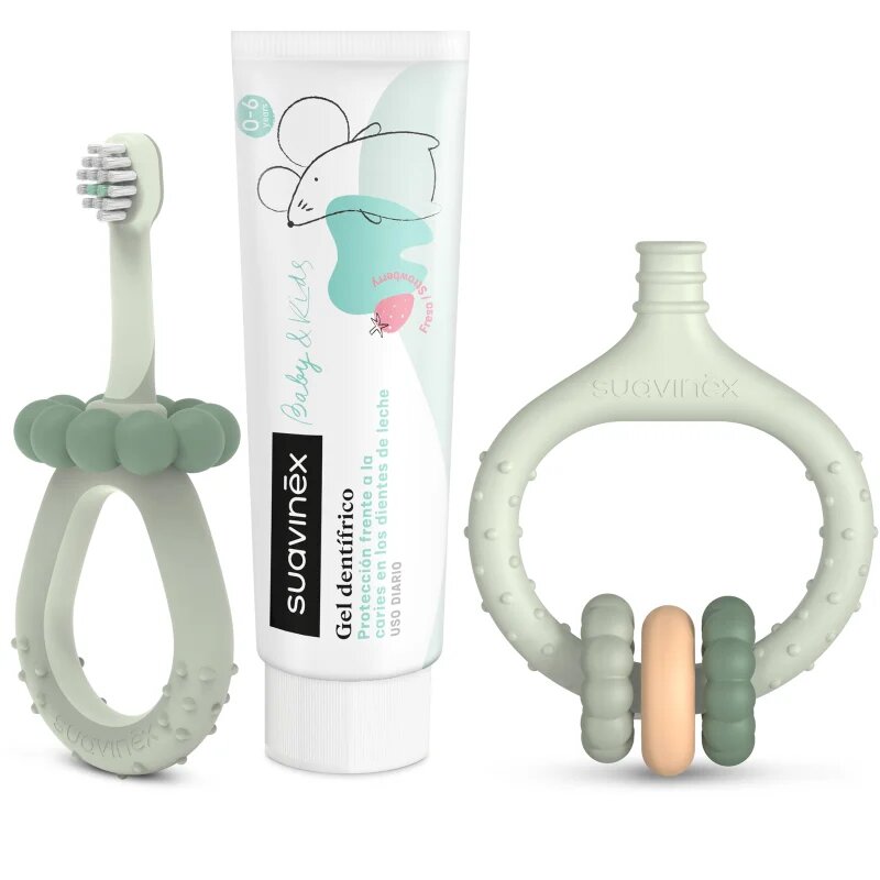 Suavinex Baby & Kids My First Dental Care Set подаръчен комплект за бебета и деца Green