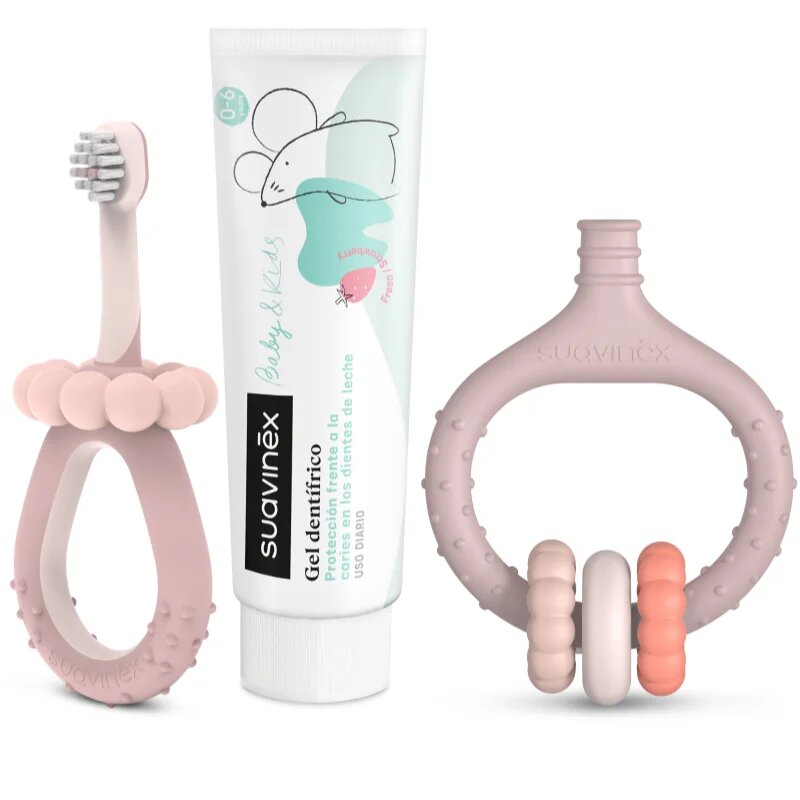 Suavinex Baby & Kids My First Dental Care Set подаръчен комплект за бебета и деца Pink