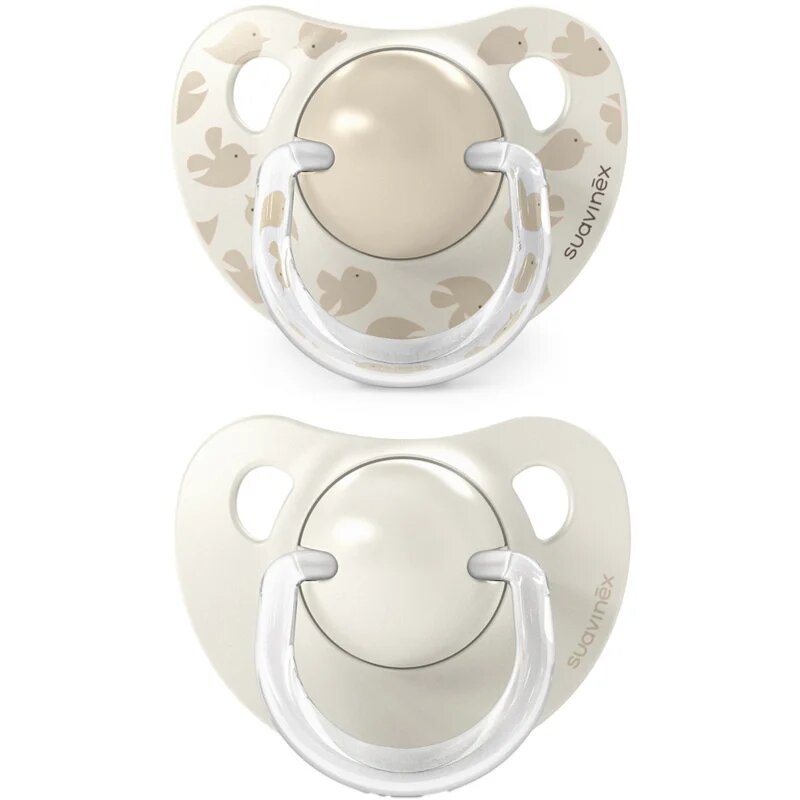 Suavinex Birdies Anatomical Silicone 6-18m биберон Cream 2 бр.