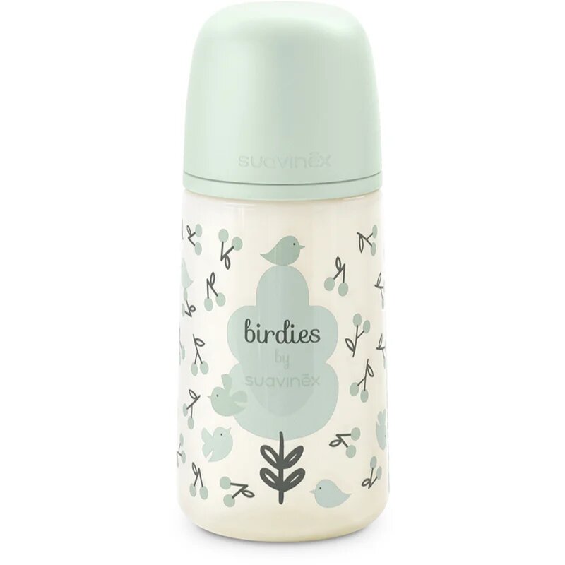 Suavinex Birdies Anticolic Baby Bottle бебешко шише Green 270 мл.