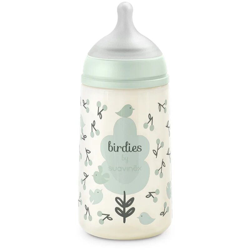Suavinex Birdies Anticolic Baby Bottle бебешко шише Green 270 мл.