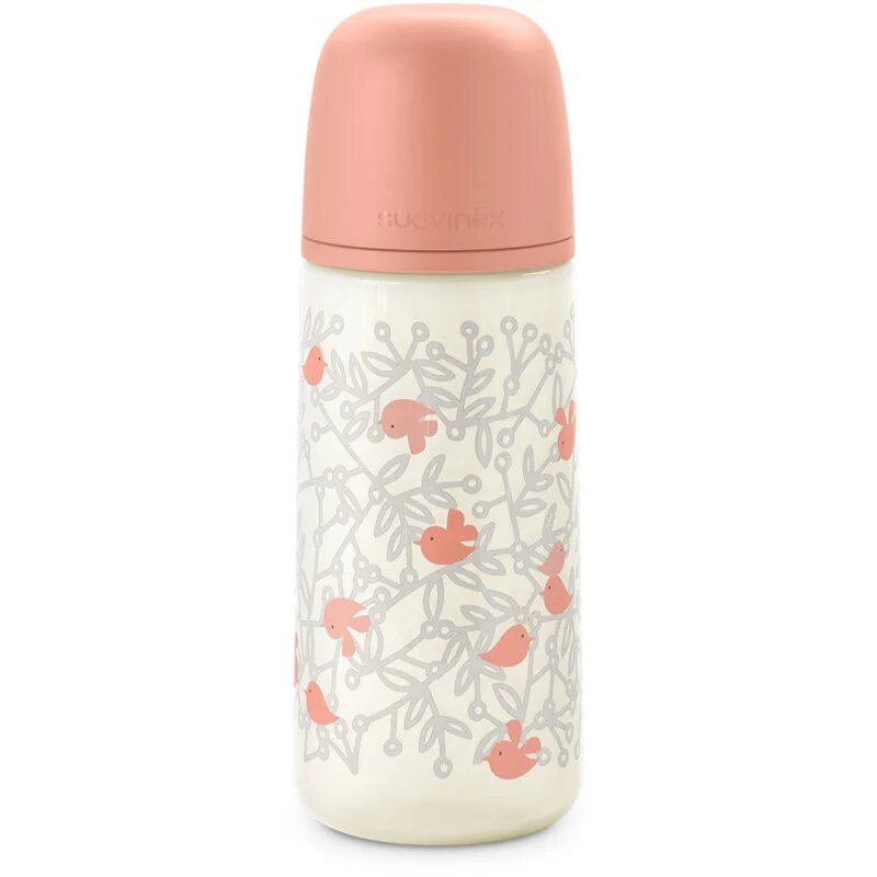 Suavinex Birdies Anticolic Baby Bottle бебешко шише Pink 360 мл.