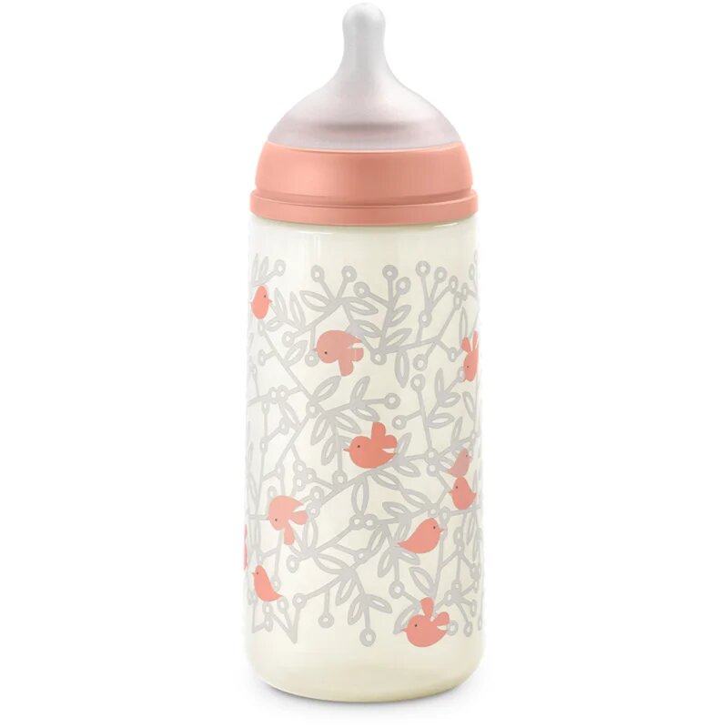Suavinex Birdies Anticolic Baby Bottle бебешко шише Pink 360 мл.