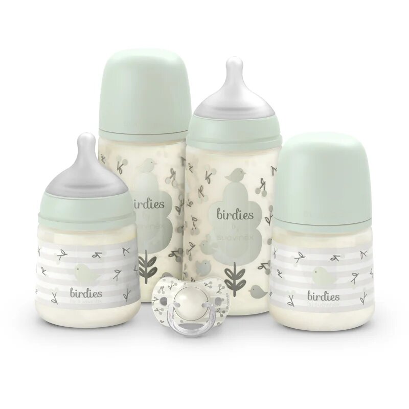 Suavinex Birdies Set комплект за бебета 0m+ Green