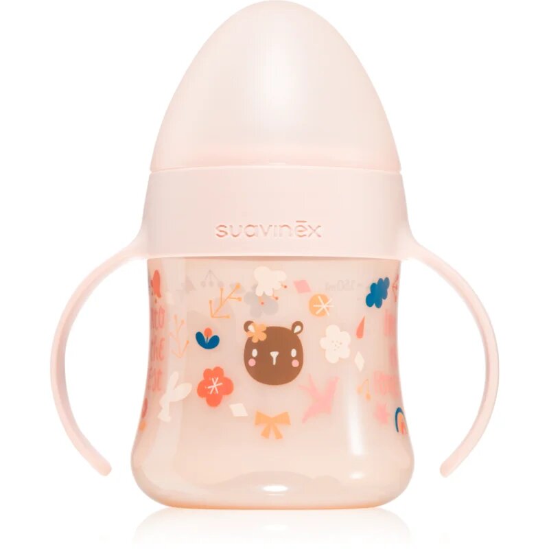 Suavinex Forest First детско шише с дръжки 4 m+ Pink 1 бр.