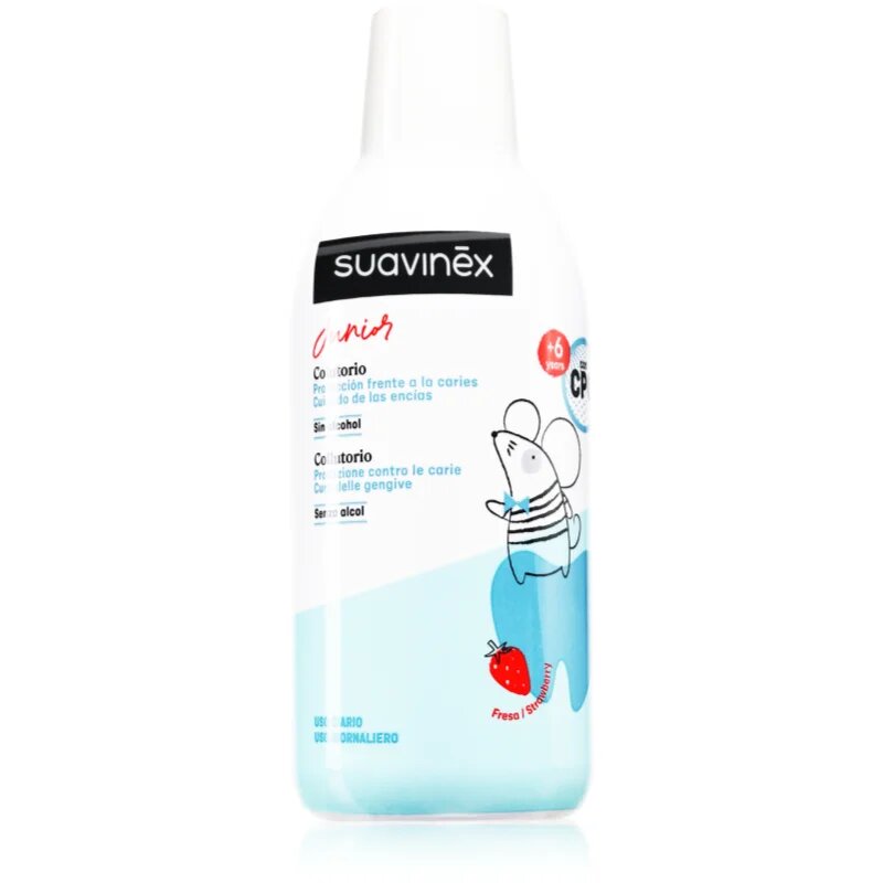 Suavinex Junior 6 y+ вода за уста за деца вкус Strawberry 500 мл.