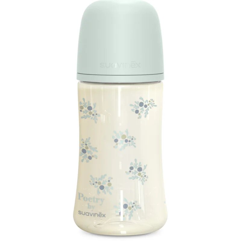 Suavinex Poetry SX Pro Physiological M бебешко шише 3 m+ Medium Flow - Blue 1 бр.