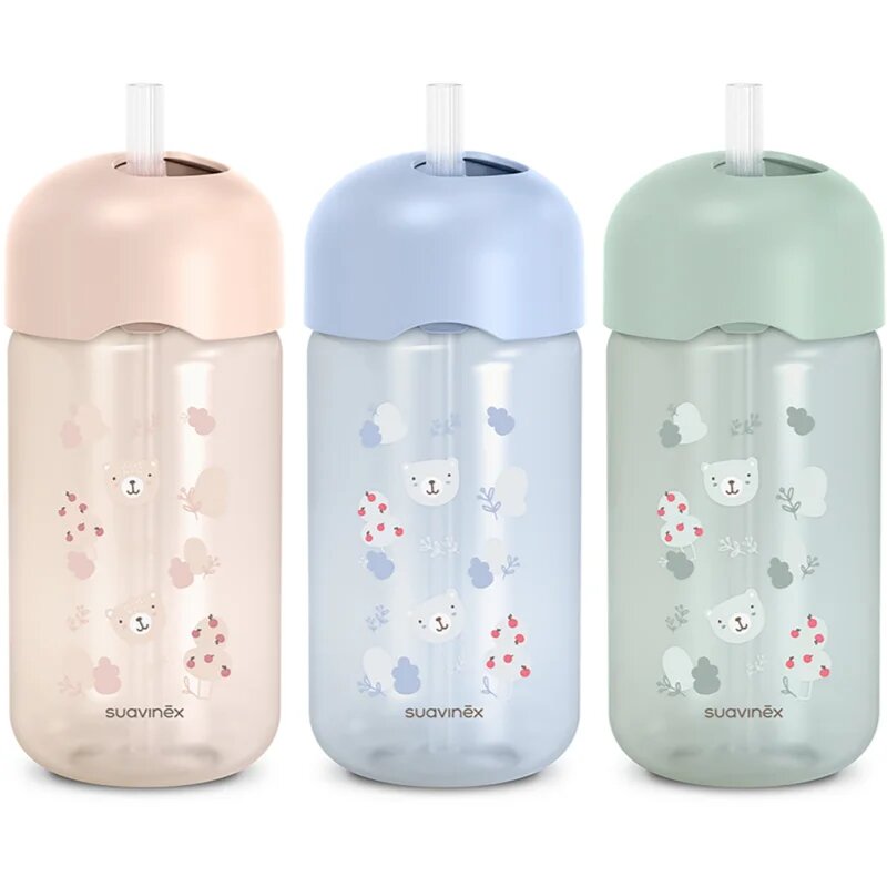 Suavinex Wild & Free Bottle шише със сламка Green 18m+ 340 мл.