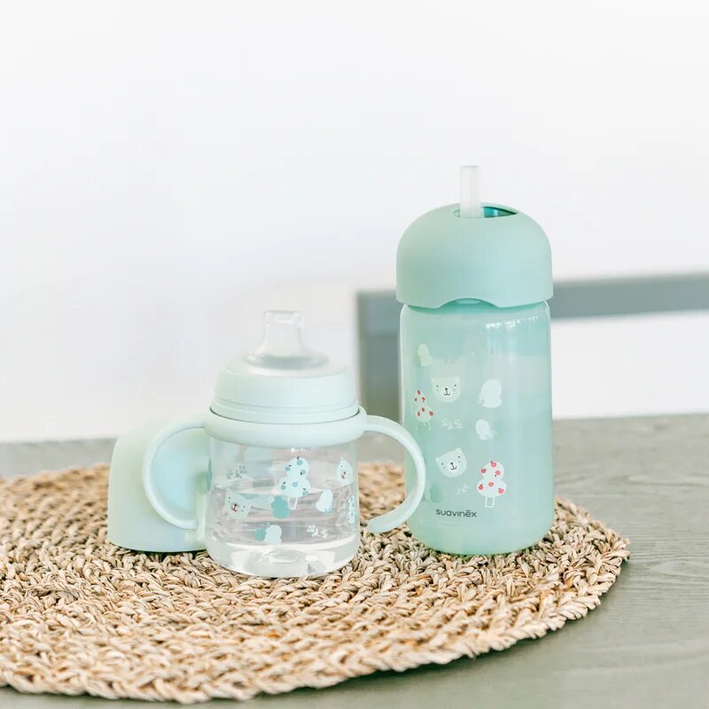 Suavinex Wild & Free Bottle With Soft Spout шише с дръжки Green 6m+ 150 мл.