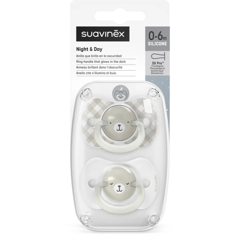 Suavinex Wild & Free Night & Day биберон Grey 2 бр.
