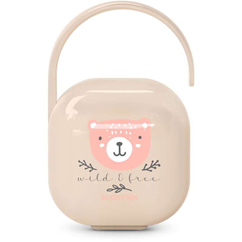 Suavinex Wild & Free Soother Holder кутийка за биберон Pink 1 бр.