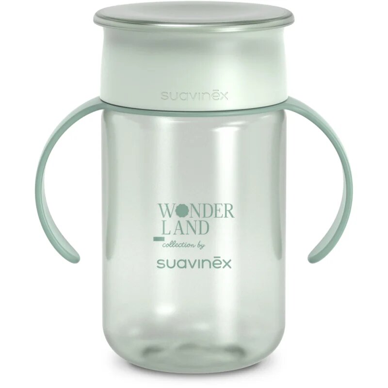 Suavinex Wonderland 360° Trainer Cup преходна чаша с дръжки 12 m+ Green 340 мл.