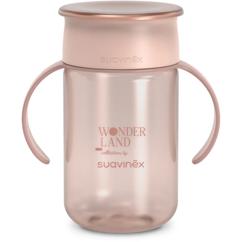 Suavinex Wonderland 360° Trainer Cup преходна чаша с дръжки Pink 12m+ 340 мл.