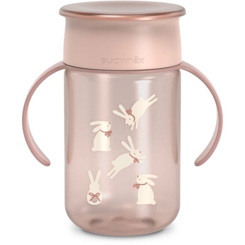 Suavinex Wonderland 360° Trainer Cup преходна чаша с дръжки Pink 12m+ 340 мл.