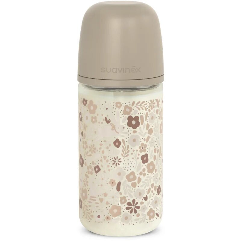Suavinex Wonderland SX PRO +3 MF детско шише Cream-Coloured Flower 240 мл.