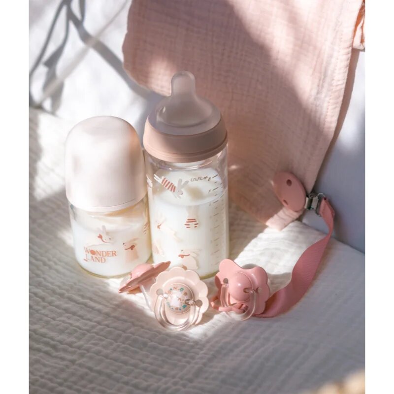 Suavinex Wonderland SX PRO +3 MF детско шише Cream-Coloured Flower 240 мл.