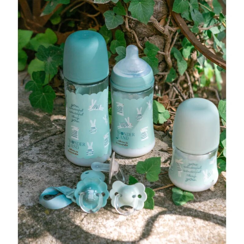 Suavinex Wonderland SX Pro Physiological Anti-Colic бебешко шише Green Bunny 360 мл.