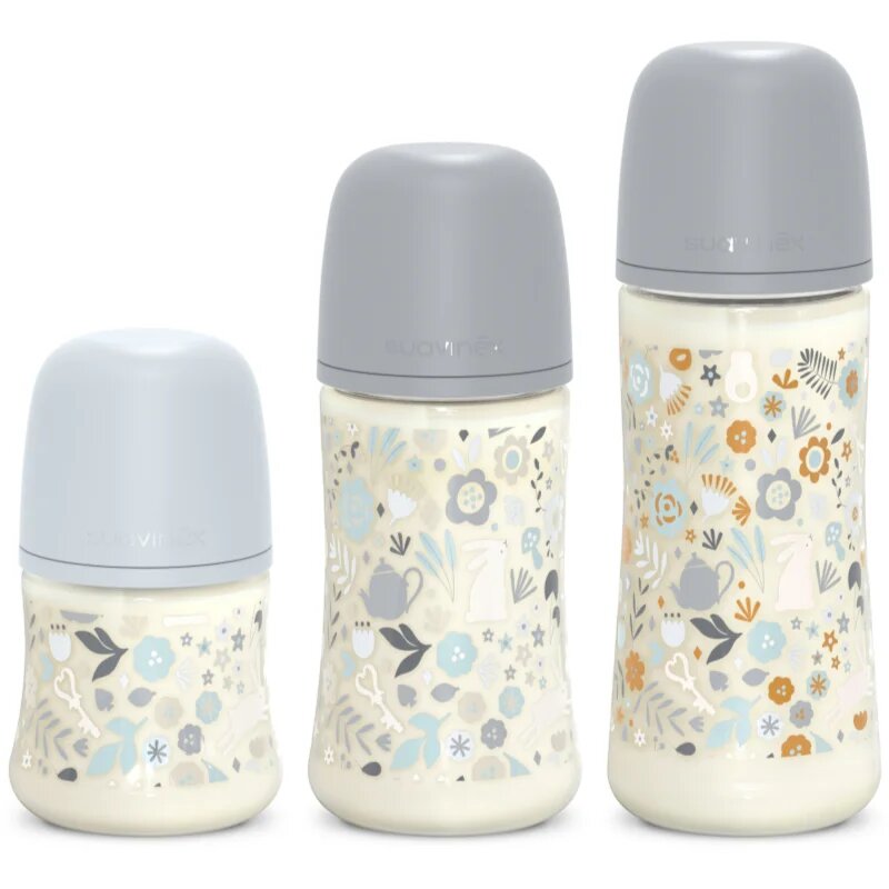 Suavinex Wonderland SX Pro Physiological Anti-Colic бебешко шише M Medium Flow 3 m+ Liberty Blue 1 бр.