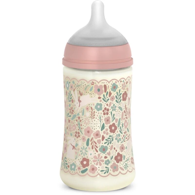 Suavinex Wonderland SX Pro Physiological Anti-Colic бебешко шише M Medium Flow 3 m+ Pink Flower 270 мл.