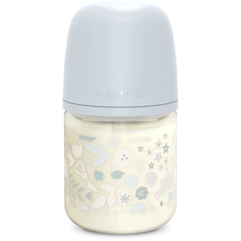 Suavinex Wonderland SX Pro Physiological Anti-Colic Glass стъклено бебешко шише S Slow Flow 0 m+ Liberty Blue 1 бр.