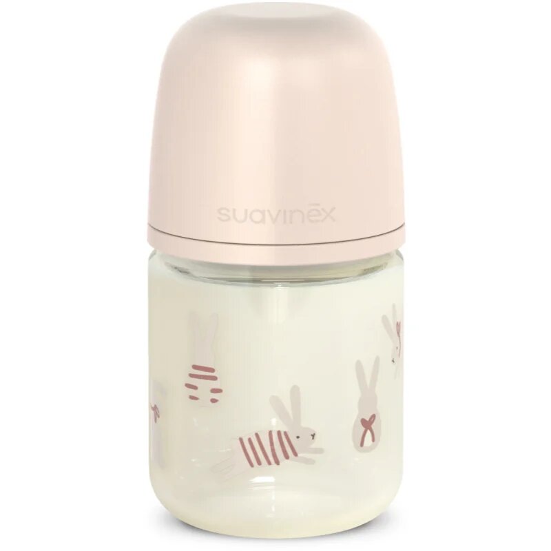 Suavinex Wonderland SX Pro Physiological Anti-Colic Glass стъклено бебешко шише SX PRO +0 SF Pink Bunny 120 мл.